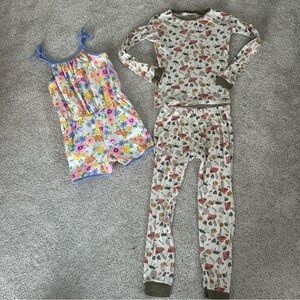 Girls burts bees kids mushroom print pjs and cat and jack floral romper